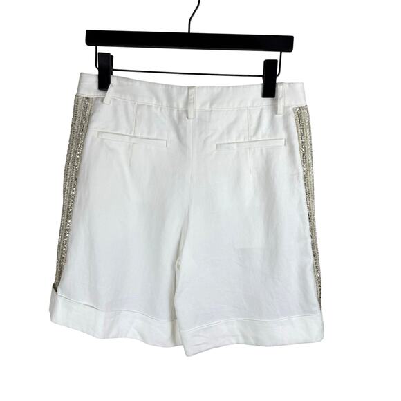 TWP Embellished High Waist Shorts In White Sz 4 - Picture 5 of 9